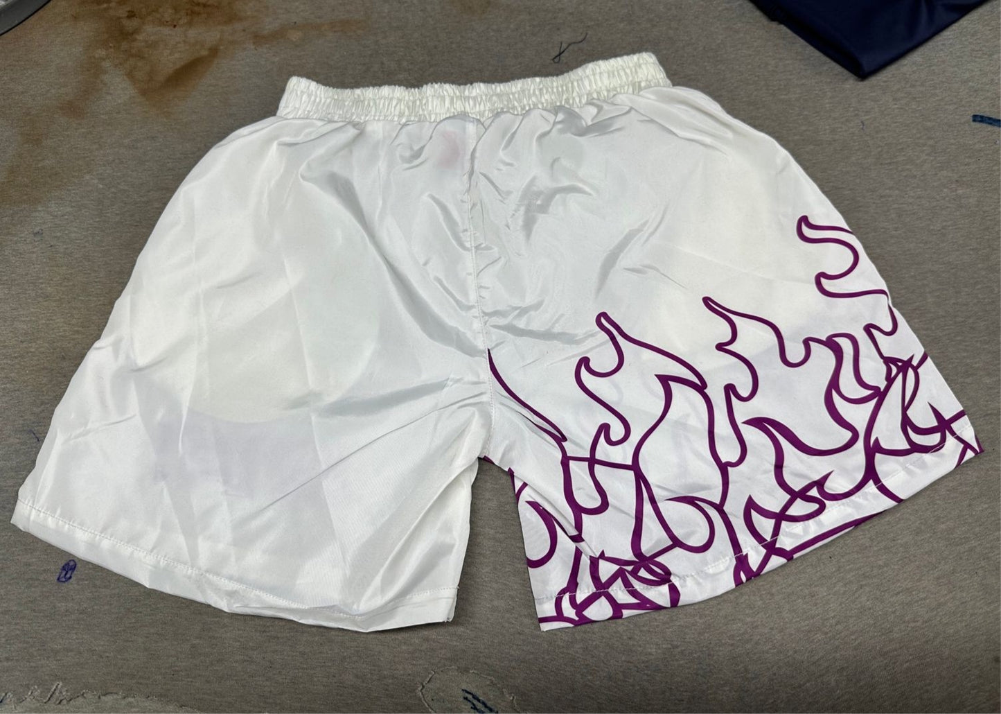 YNA White and Purple Shorts