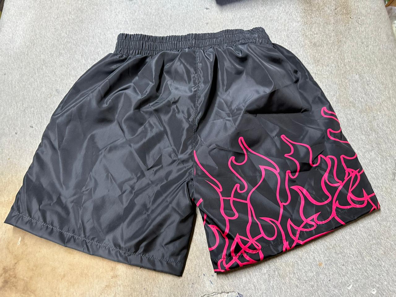 YNA Black and Pink Shorts