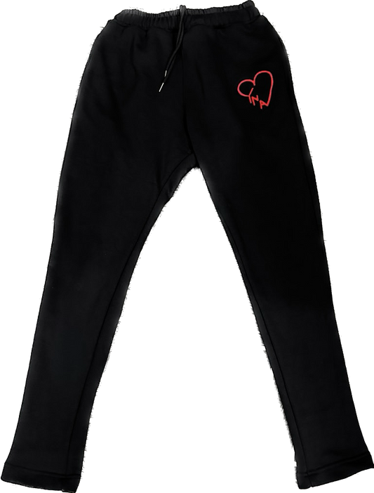Black YNA Sweatpants with Black Logo