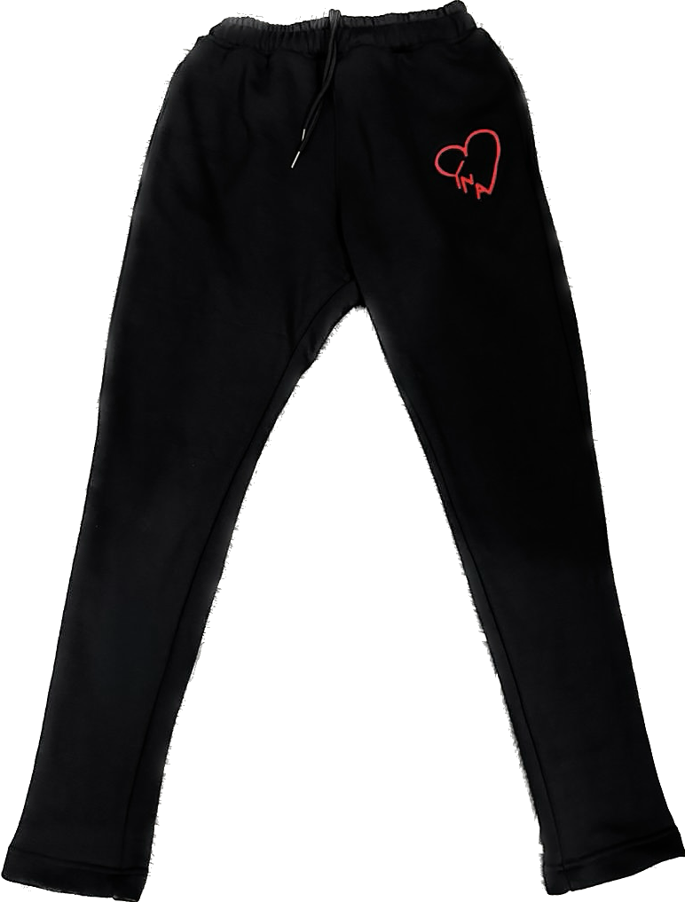 Black YNA Sweatpants with Black Logo