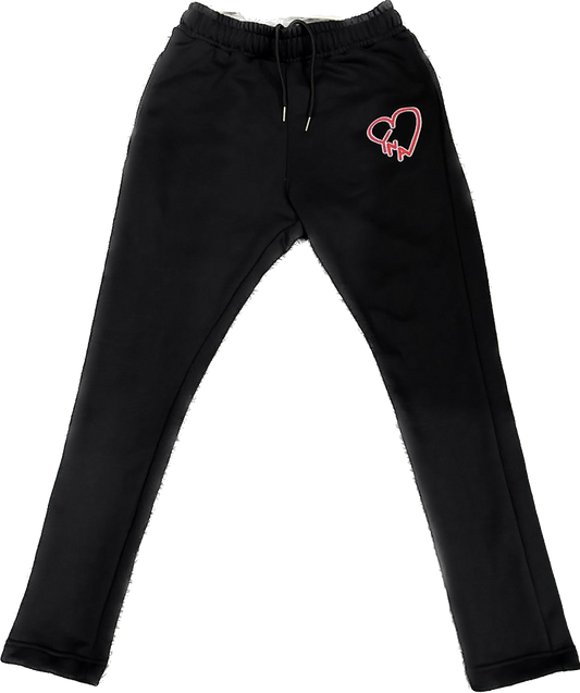 Black YNA Sweatpants with White logo