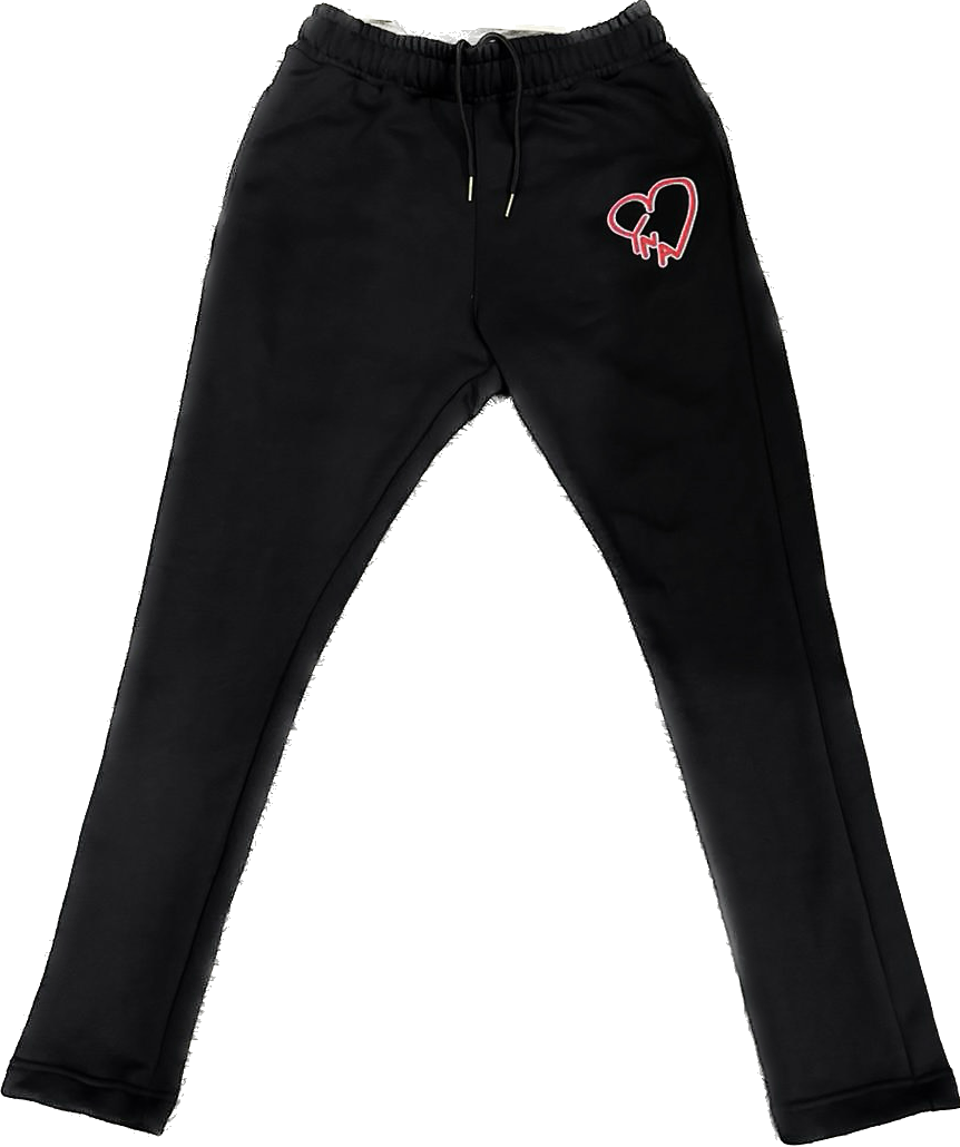 Black YNA Sweatpants with White logo
